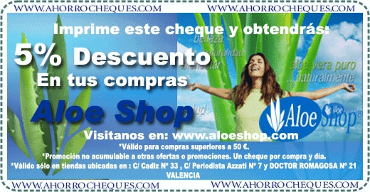 Descuento Aloe Shop Valencia