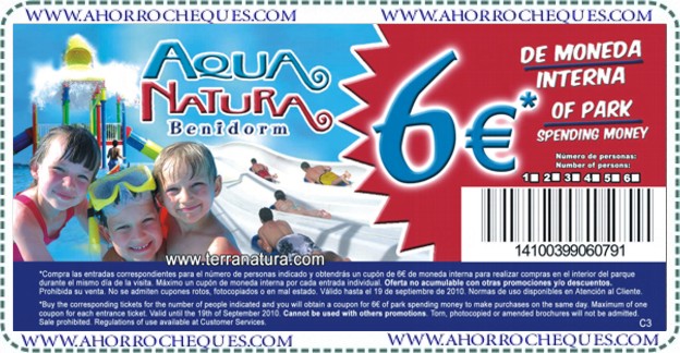 Cup&oacute;n descuento acuanatura benidorm