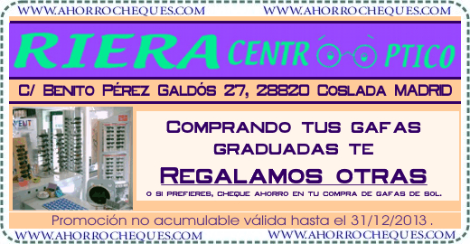 Centro Optico Riera regalo de otras gafas