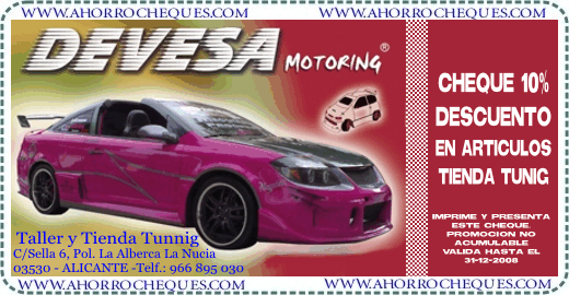 Cup&oacute;n Descuento Tuning Alicante Devesa Motoring