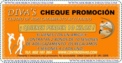Cheque Promoci&oacute;n 3x2 Diva&acute;s D&iacute;a Diferente