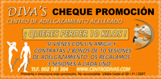 Cheque promocional Divas Centro de belleza