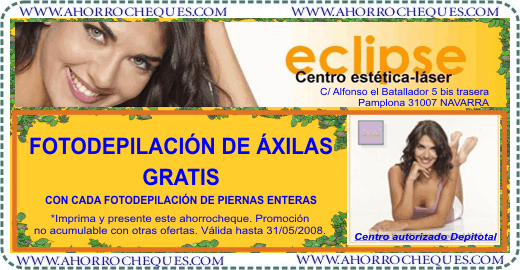 Cup&oacute;n Descuento Belleza Est&eacute;tica Eclipse Centro Est&eacute;tica Fotodepilaci&oacute;n L&aacute;ser