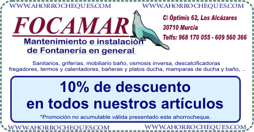 Cup&oacute;n Descuento Fontaner&iacute;a Mantenimiento e instalaci&oacute;n Murcia Focamar