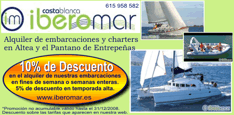 Cup&oacute;n Descuento Alquiler de embarcaciones y charters Altea Pantano Entrepe&ntilde;as