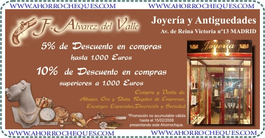 Cup&oacute;n Descuento Joyer&iacute;a Madrid &Aacute;lvarez del Valle