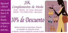 Cup&oacute;n Descuento Tiendas Barcelona Moda complementos JSK