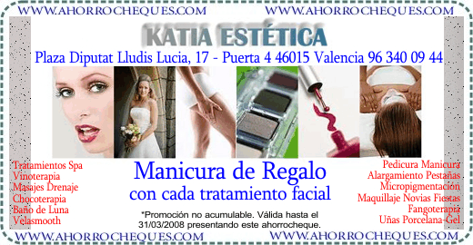 Cup&oacute;n Descuento Valencia Belleza Estetica Peluqueria Katia