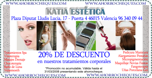 Cup&oacute;n Descuento Valencia Belleza Estetica Peluqueria Katia