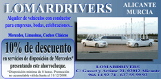 Cup&oacute;n Descuento Limusinas Vehiculos con conductor Lomardrivers Alicante y Murcia