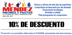 Cup&oacute;n descuento pintores Barcelona Mendez