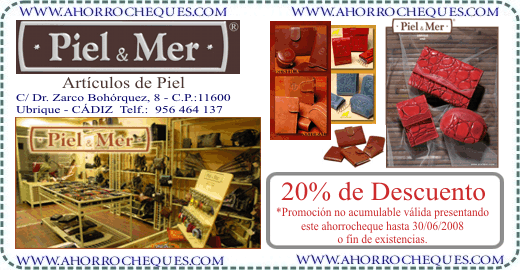 Cup&oacute;n descuento Piel&Mer art&iacute;culos de piel carteras monederos C&aacute;diz