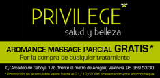 Privilege Spa Valencia Belleza y Salud Cup&oacute;n Descuento Tratamientos