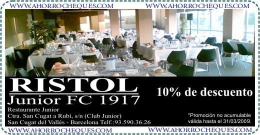 Ristol Junior cheque 10% descuento