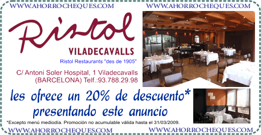 Ristol Viladecavalls cheque 20% descuento
