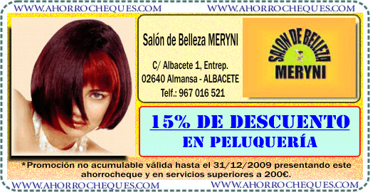 Cup&oacute;n Descuento Sal&oacute;n de Belleza Meryni Almansa tratamientos