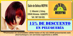 Cup&oacute;n Descuento Sal&oacute;n de Belleza Meryni Almansa Peluquer&iacute;a