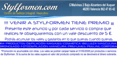 Valencia Est&eacute;tica Masculina Vale regalo 5&euro; por cada compra o servicio en Stylformen
