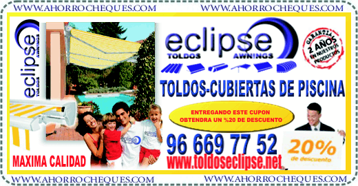 Cup&oacute;n Descuento Toldos Alicante Eclipse Cubiertas de Piscina